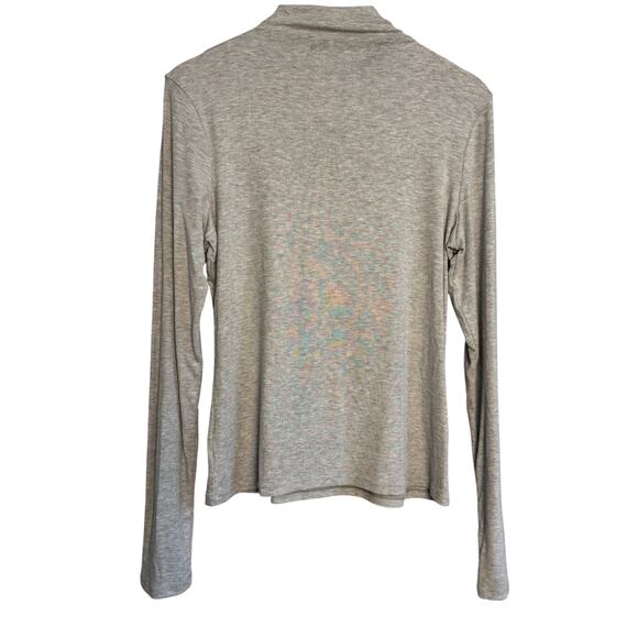 Z Supply Gray Long Sleeve Mock Neck Top Size XL Soft Stretch Basic - Picture 2 of 4